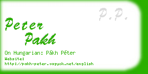 peter pakh business card