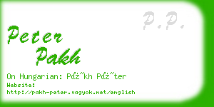 peter pakh business card